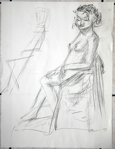 Female Nude in Conté #1