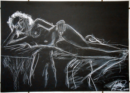 Female Nude in Conté #3