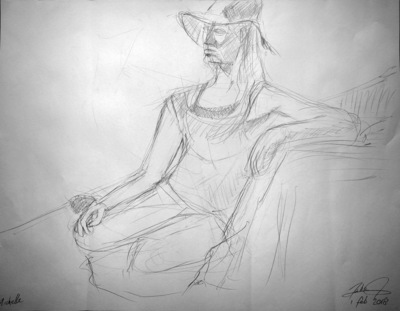 Model with Hat