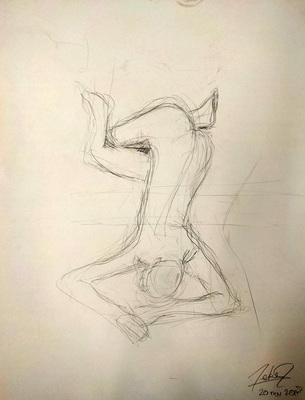 Female Nude in Crayon #3