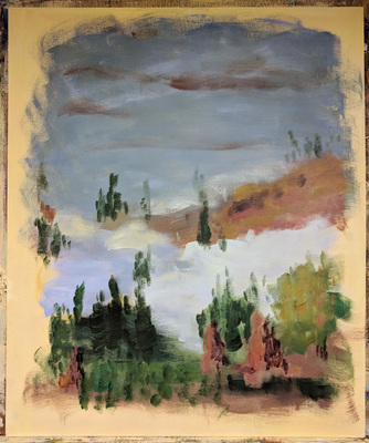 View of Granada from the Palacio de Generalife, work in progress after 1 session