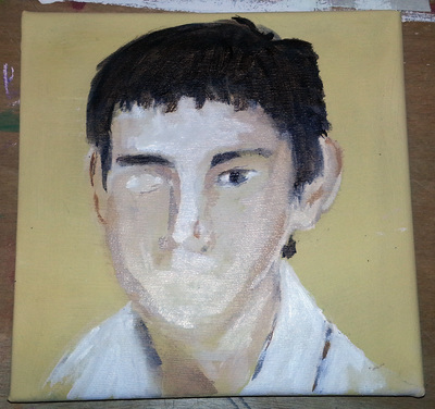 Self Portrait as 6-Year-Old, work in progress after 1 session