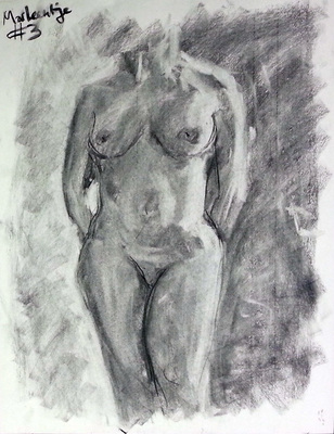 Female Nude in Charcoal #3