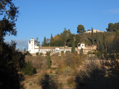 View of the palacio de Generalife from the Calle Real de la Alhambra, photograph