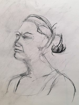 Seated Female Model, sketch #1
