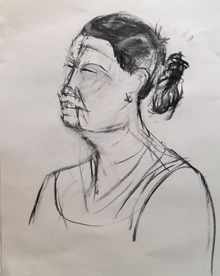 Seated Female Model, sketch #2