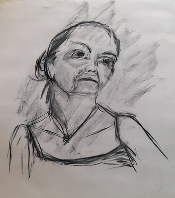 Seated Female Model, sketch #3