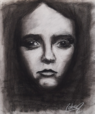Female Portrait in Charcoal