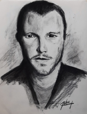 Male Portrait in Charcoal (Heath Ledger)
