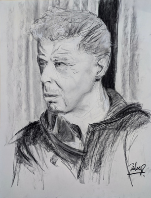 Male Model Portrait in Charcoal (Henk)