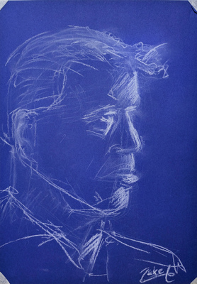 Male model portrait, sketch