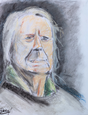 Female Model Portrait in Pastel Chalk (Ans)