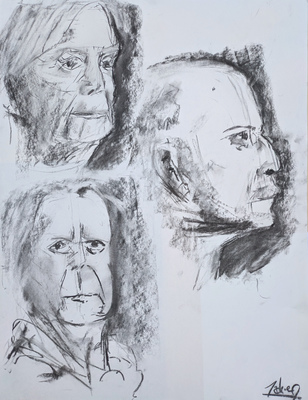 Model portrait sketches