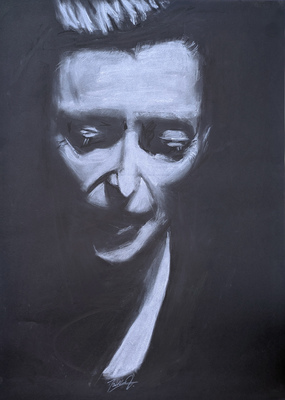 Female Portrait in White Chalk and Pencil (Tilda Swinton)