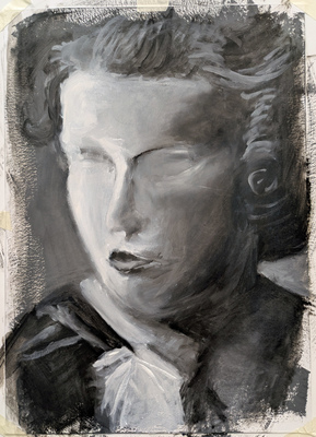 Female Portrait in Oil Paint, work in progress after 1 session