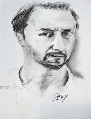 Male Portrait in Charcoal (James McAvoy)