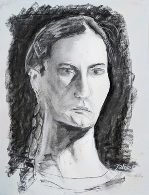 Female Model Portrait in Charcoal (Hasse) #1
