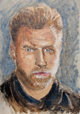 Male Portrait in Oil Paint (Ewan McGregor)