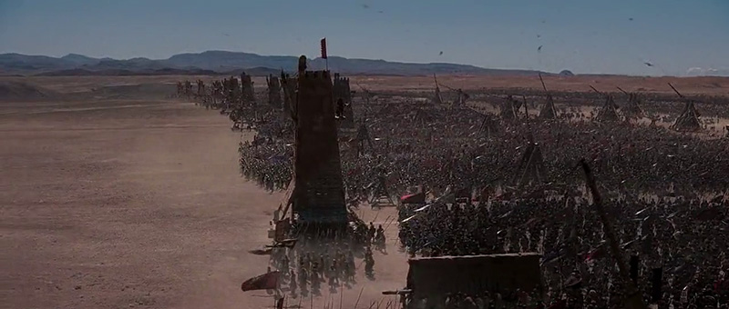 Screencapture of the Saracen army advancing upon Jerusalem
