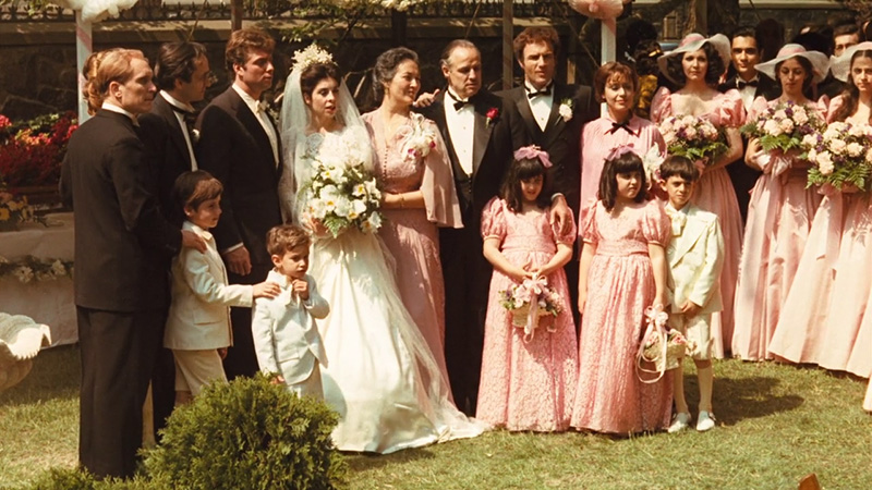 Screencapture of the wedding scene in “The Godfather”