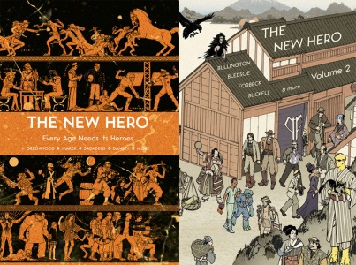 Cover art of 'The New Hero, Volume 1' and 'Volume 2'